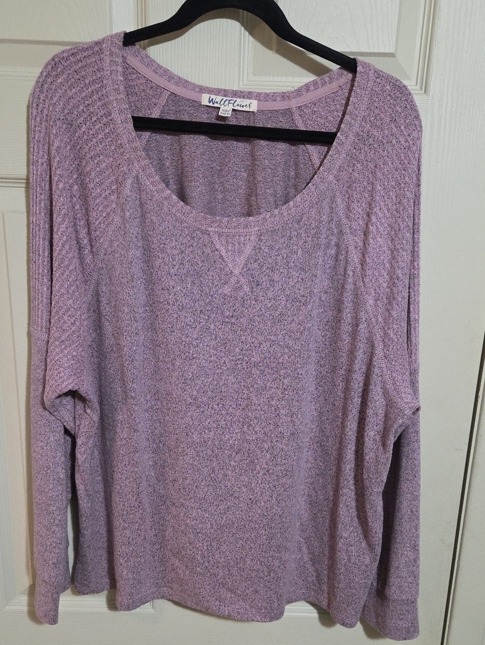 Wall Flower Lavender Scoop Neck Knit Top